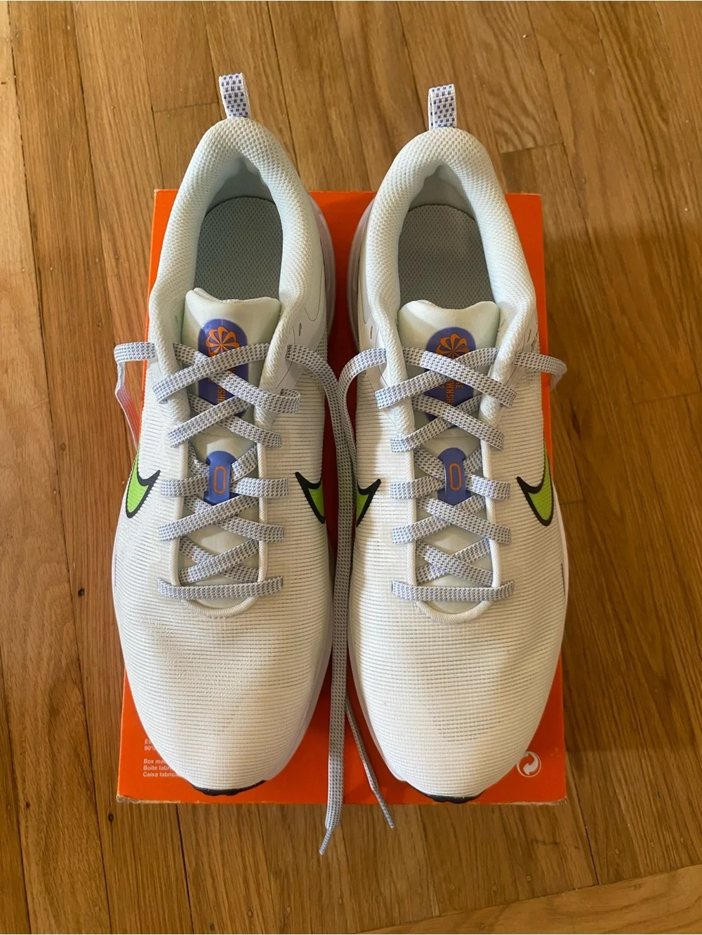 NEW Nike Downshifter 12 Womens Summit White Obsidian Lime Blast